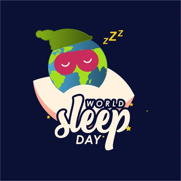 World Sleep Day Vector Banner Print — Stock Vector