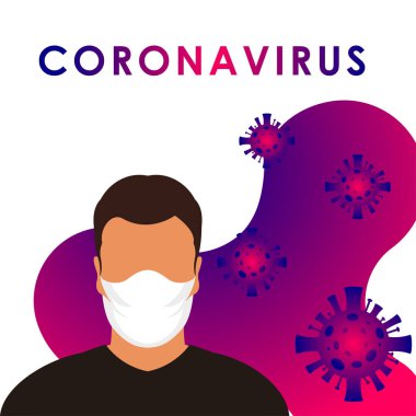 Maskacı Corona Virüs Vektörü İllüstrasyon Bilimi
