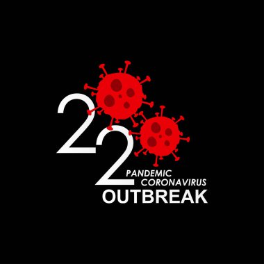 2020 Pandemik Corona Virüs Salgını Tasarımı İşareti