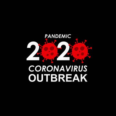 2020 Pandemik Corona Virüs Salgını Tasarımı İşareti