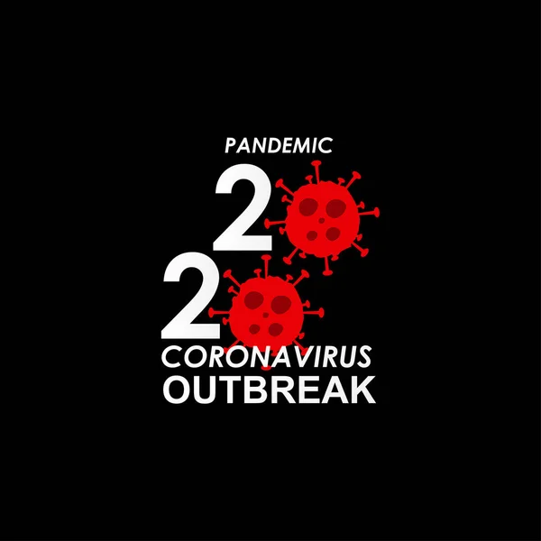 2020 Firma Para Diseño Brotes Virus Corona Pandémica — Vector de stock