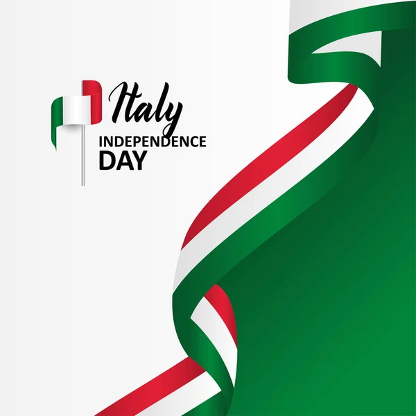 Baner Dnia Niepodległości Włoch Flagą Ilustracja — Wektor stockowy