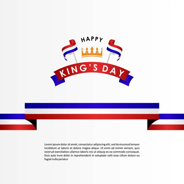 Kings Day Vector Ontwerp Sjabloon Illustratie — Stockvector