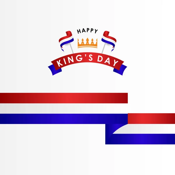 Kings Day Vector Ontwerp Sjabloon Illustratie — Stockvector