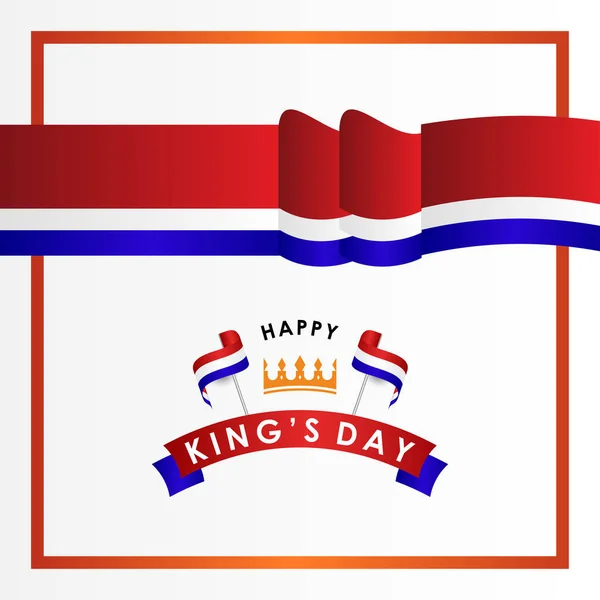 Kings Day Vector Ontwerp Sjabloon Illustratie — Stockvector