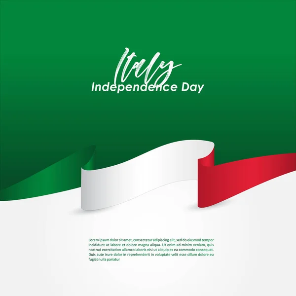 Baner Dnia Niepodległości Włoch Flagą Ilustracja — Wektor stockowy