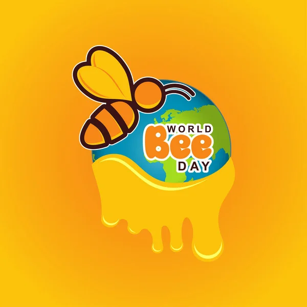 World Bee Day Vector Ontwerp Sjabloon Illustratie — Stockvector