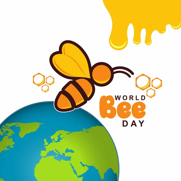 World Bee Day Vector Design Template Ilustração — Vetor de Stock