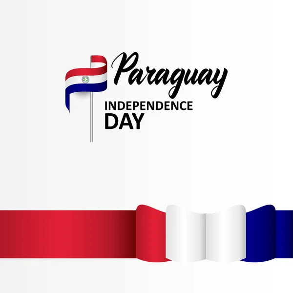 Baner Dnia Niepodległości Paragwaju Flagą Ilustracja — Wektor stockowy