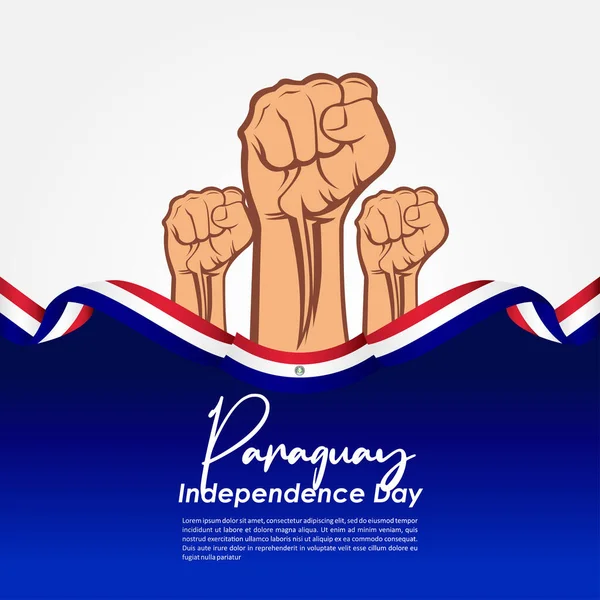 Bandera Del Día Independencia Paraguay Con Ilustración Bandera — Archivo Imágenes Vectoriales