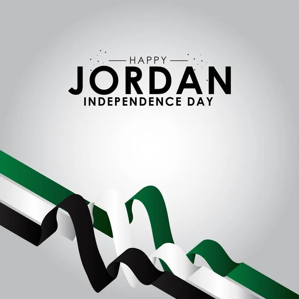 Bandeira Dia Independência Jordânia Com Ilustração Bandeira — Vetor de Stock