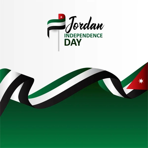 Jordan Independence Day Banner Flag Illustration — Stockový vektor