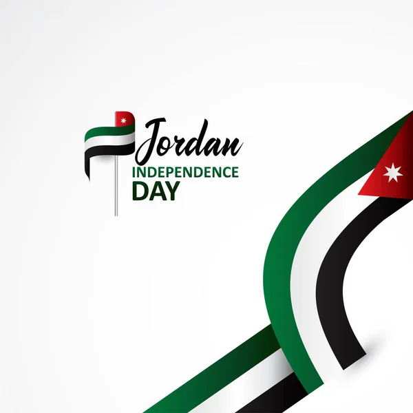Bayrak İllüstrasyonlu Jordan Bağımsızlık Günü Afişi