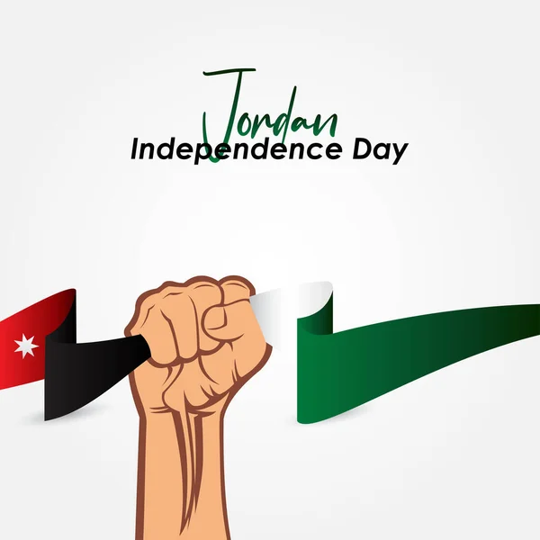 Bannière Fête Indépendance Jordanie Avec Illustration Drapeau — Image vectorielle