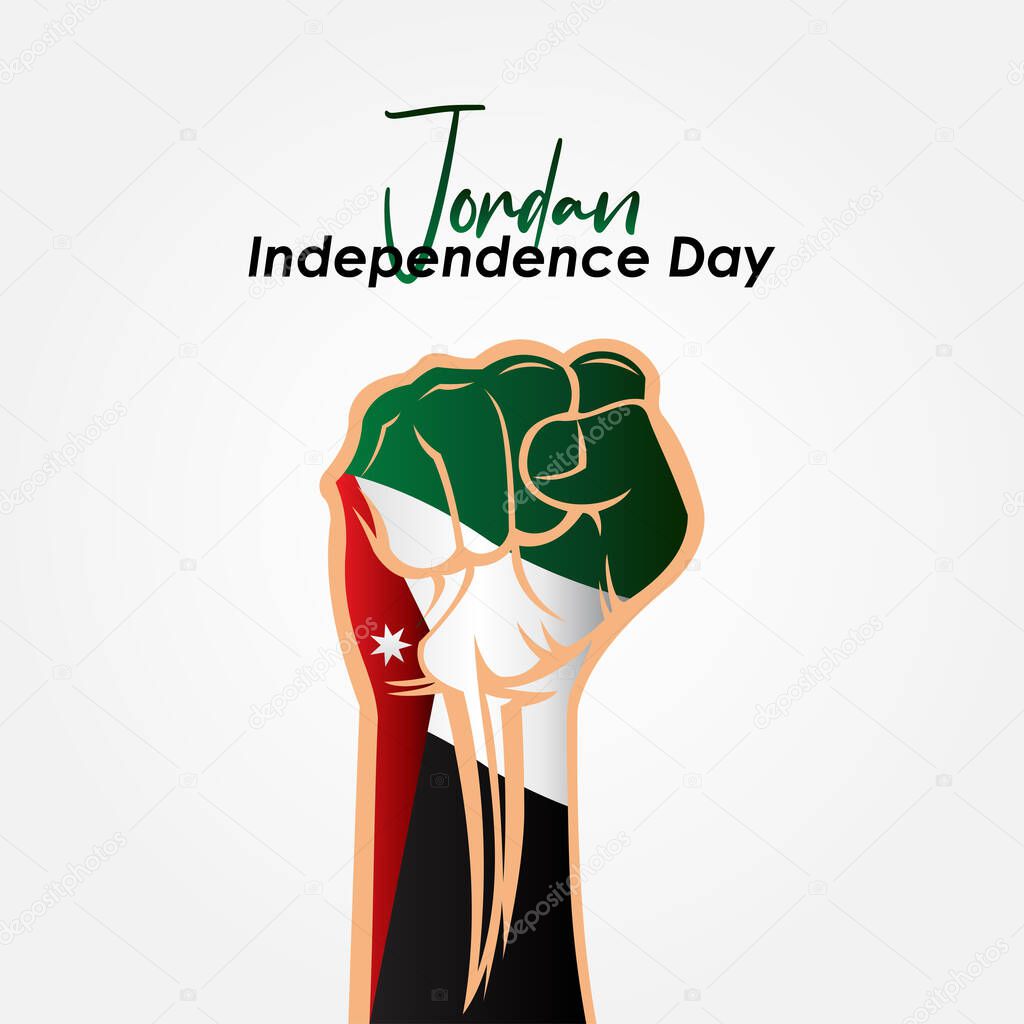 Jordan Independence Day Banner With Flag Illustration