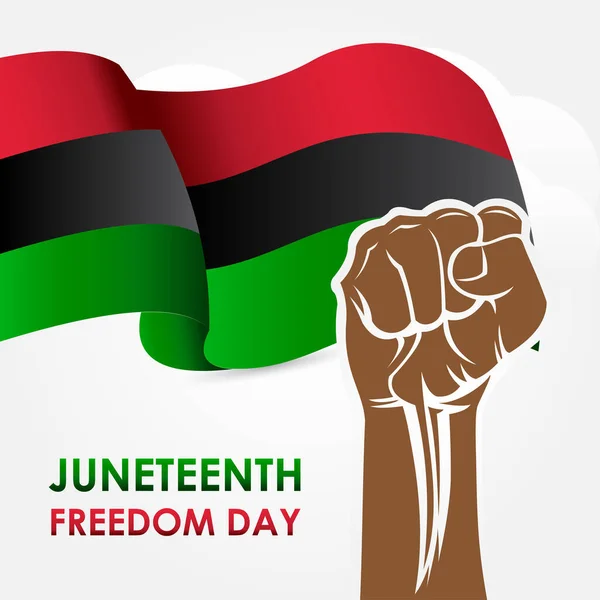 2011 Juneteenth Freedom Day Ribbon Flag Vector Banner Print — 스톡 벡터