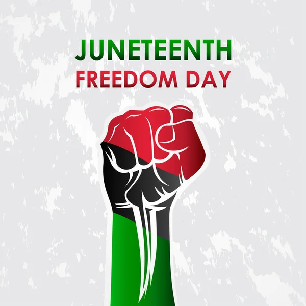 Juneteenth Freedom Day Ribbon Flag Vector För Banner Skriv — Stock vektor