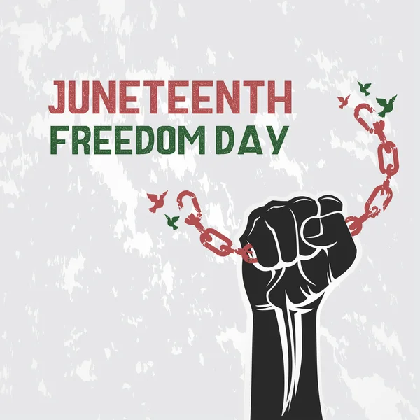 Juneteenth Freedom Day Ribbon Flag Vector För Banner Skriv — Stock vektor