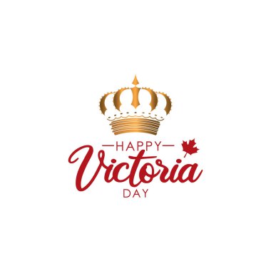 Taç ve Bayrak Yazdırma Vektörüyle Mutlu Victoria Günleri