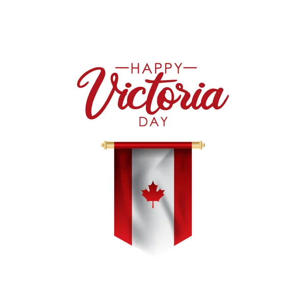 Happy Victoria Day Crown Flag Vector Banner Print — Stock Vector