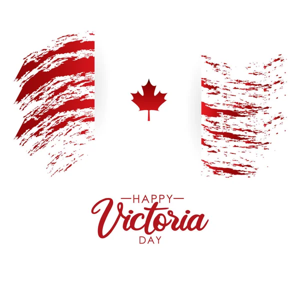 Happy Victoria Day Crown Flag Vector Banner Print — Stock Vector