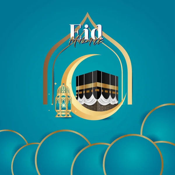 Diseño Vectorial Eid Mubarak Para Impresión Pancartas Fondo Saludo — Archivo Imágenes Vectoriales