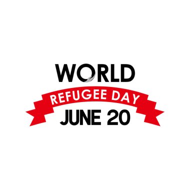 Banner Yazdırma ve Uluslararası An Arkaplanı için Dünya Mülteci Vektör Tasarımı