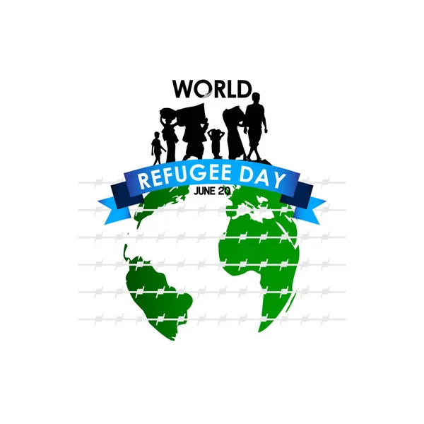 World Refugee Vector Design Banner Print International Moment Background — Stockový vektor