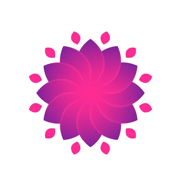 Bloem voor logo ontwerp, violet over Wit — Stockvector