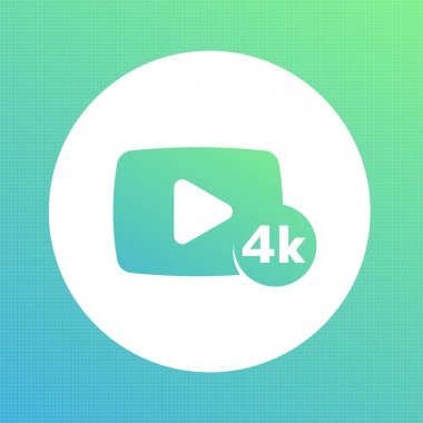4K video content icon clipart