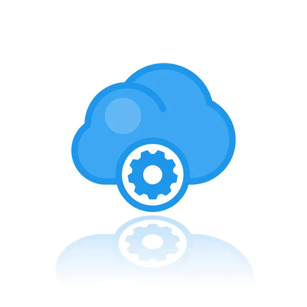 Icône de cloud computing dans un style plat — Image vectorielle