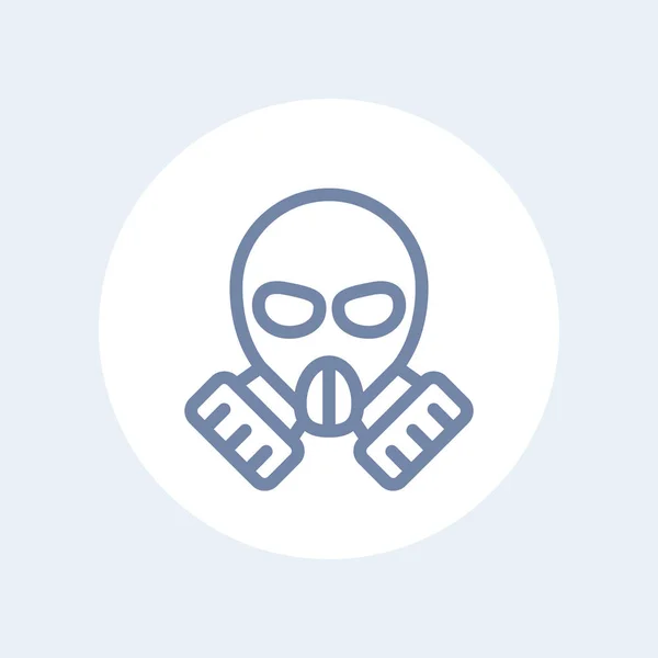 Máscara de gas icono de línea aislado en blanco — Archivo Imágenes Vectoriales