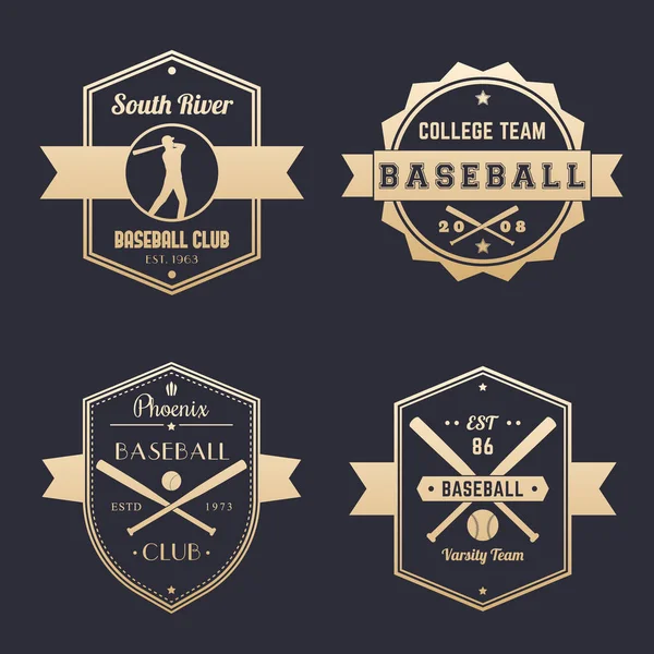 Club di baseball, logo della squadra, distintivi, emblemi — Vettoriale Stock