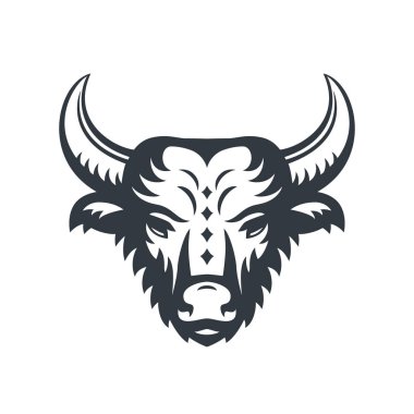 bufalo kafa logo öğe üzerinde beyaz izole