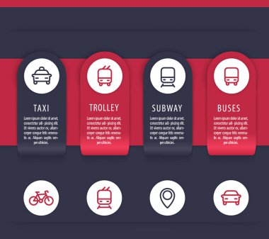Şehir ulaşım infographics öğeleri