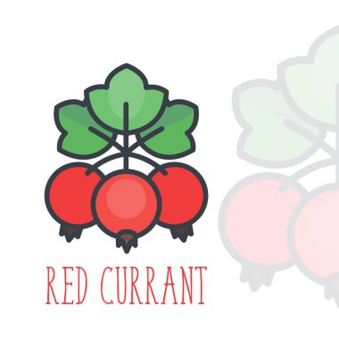 Frenk üzümü simgesinin üzerine beyaz düz stil