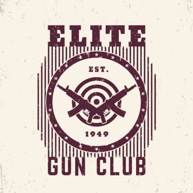Silah Kulübü vintage amblemi ile silah ve hedef