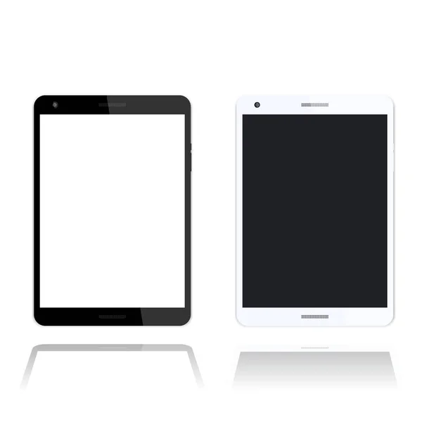 Tablette sur blanc, écran avec cadre mince — Image vectorielle