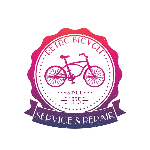 Retro Bicycle service and repair vintage logo — Stock Vector