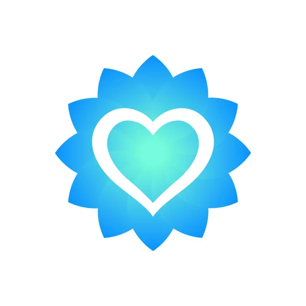 Esquema del corazón con forma de flor, elemento logo — Vector de stock