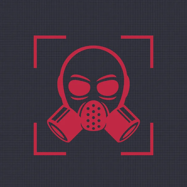Máscara de gas, icono del respirador, símbolo de peligro biológico — Archivo Imágenes Vectoriales