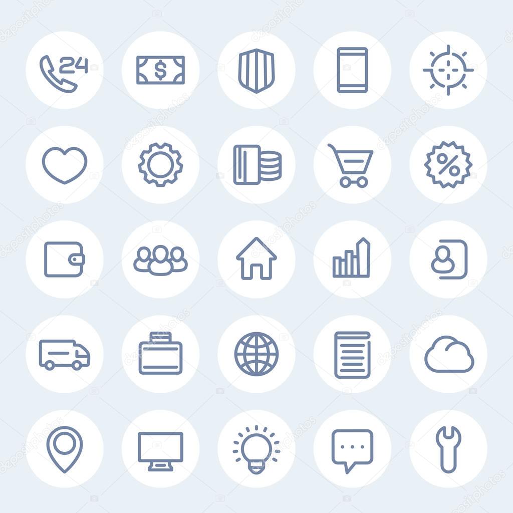icons for web design in linear style