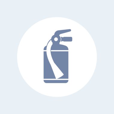 Yangın söndürücü simgesi üzerinde beyaz izole