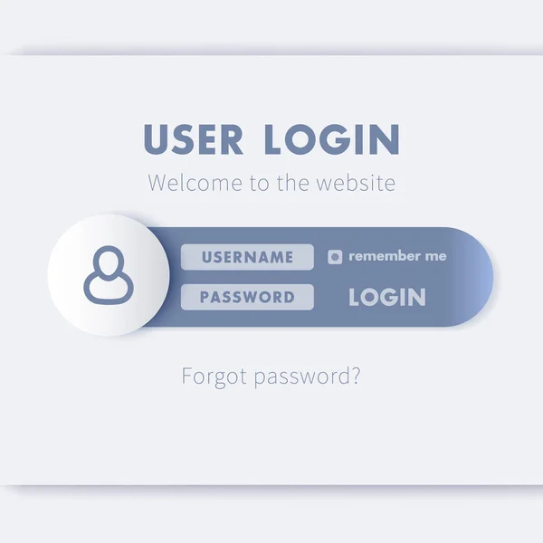 Conceito de janela de login de usuário, modelo de página web —  Vetores de Stock