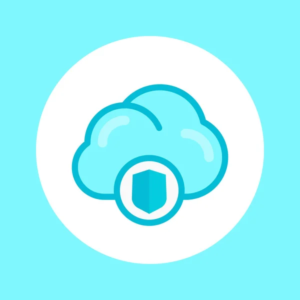 Ασφαλή σύννεφο εικονίδιο στην επίπεδη στυλ, εικονογράφηση διάνυσμα — Διανυσματικό Αρχείο