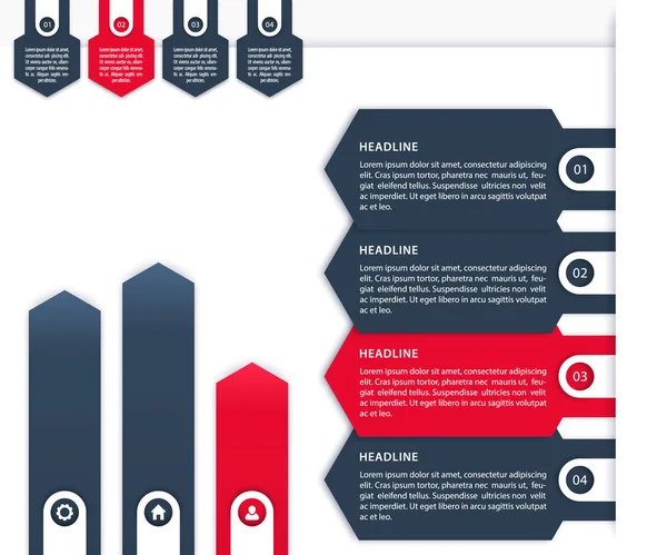 Infographie d'entreprise, 1, 2, 3, 4 chronologie — Image vectorielle