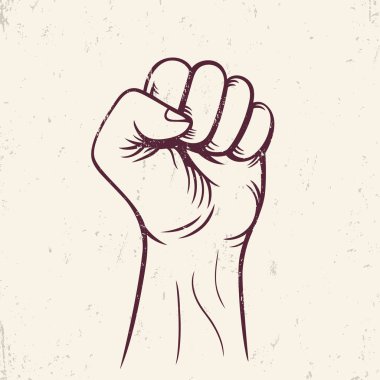 yumruk düzenlenen yüksek vektör, isyan, protesto işareti