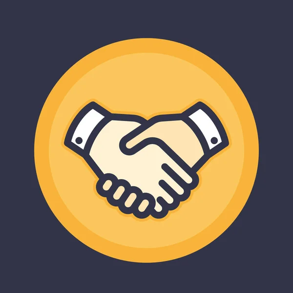 Handshake ícone, negócio, parceria, apertar as mãos — Vetor de Stock