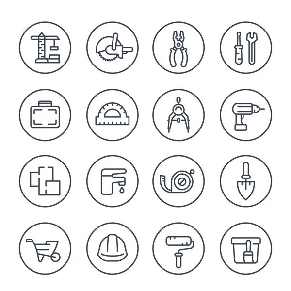 Construction and renovation line icons — Stock Vector