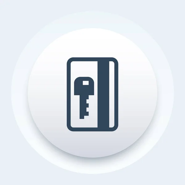 Ícone de passe eletrônico, sinal de vetor de chave de cartão —  Vetores de Stock